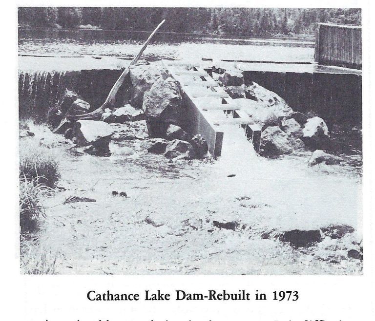          Dam rebuilt in 1973 the head of the stream flowing from Cathance Lake; Image reproduced from 