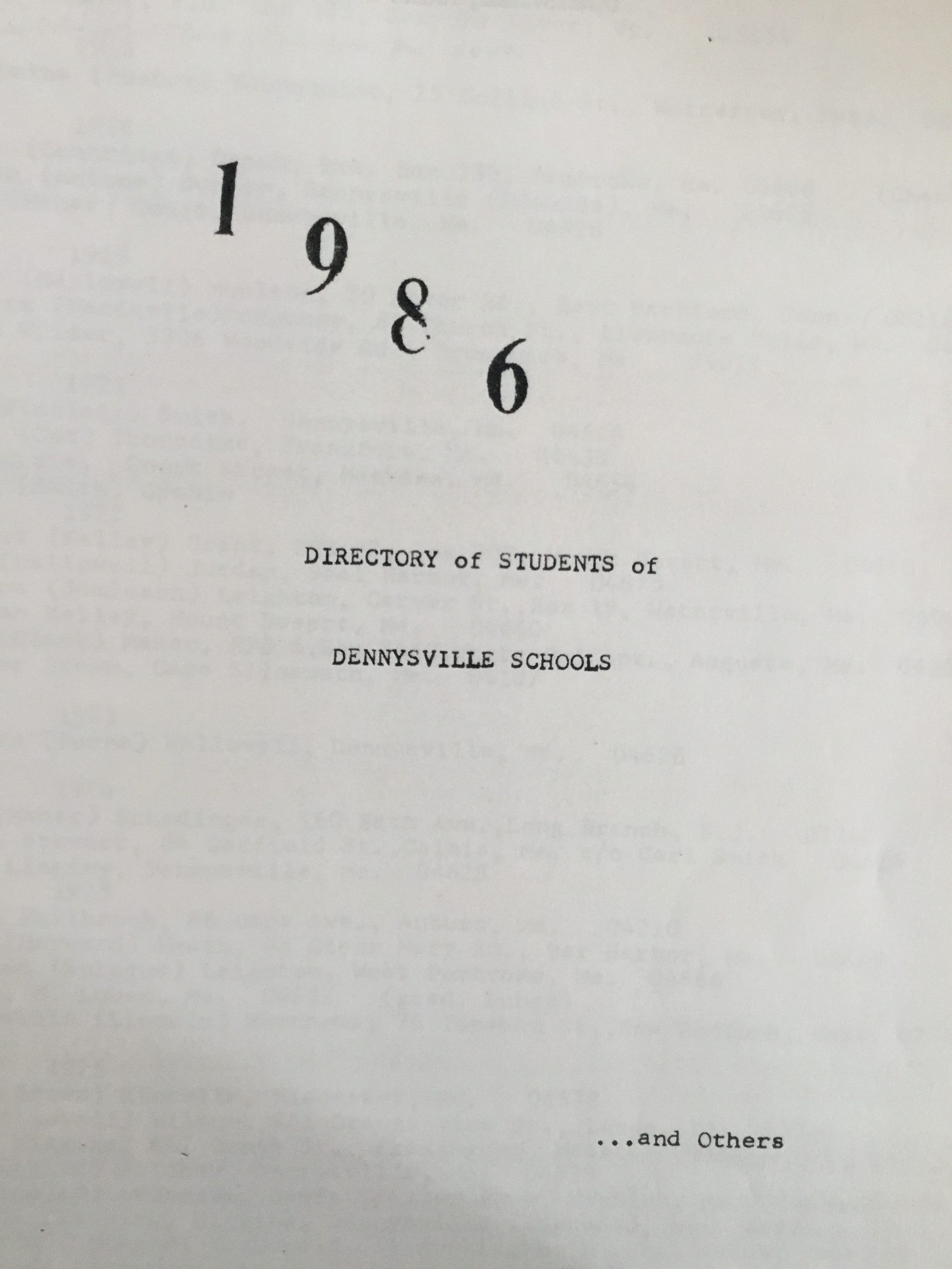 Directory of Students of Dennysvile Schools ... and Others picture number 1