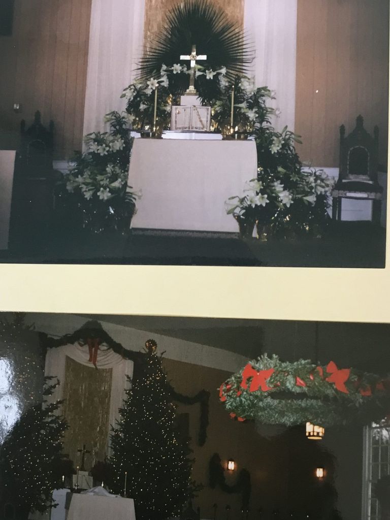          Dennysville Congregational decorated for Christmas and Easter
   