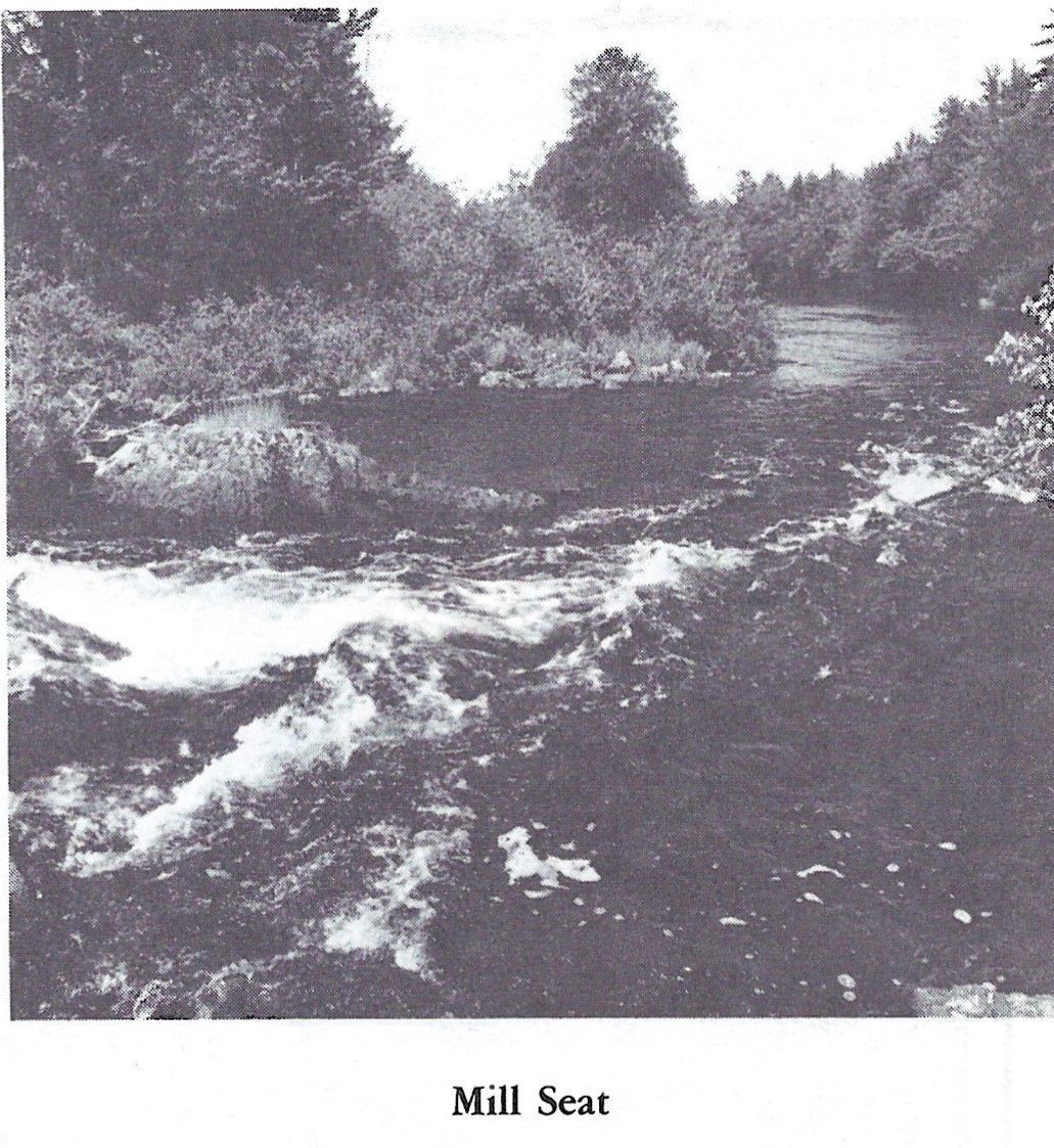 Mill Seat Pool on the Dennys River; This salmon pool is situated where the former T.W. Allan and Son sawmill stood beside the Milwaukee Road in Dennysville, Maine, in the nineteenth century. Image is reproduced from