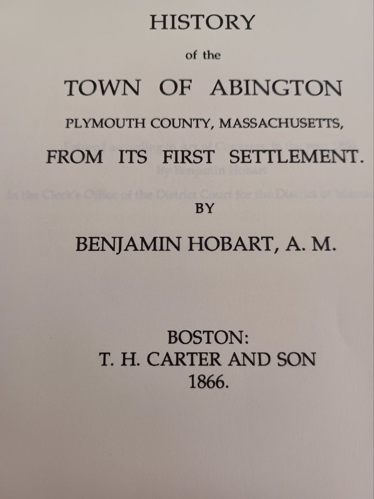          History of the Town of Abington ... by Bejamin Hobart, A.M. picture number 1
   