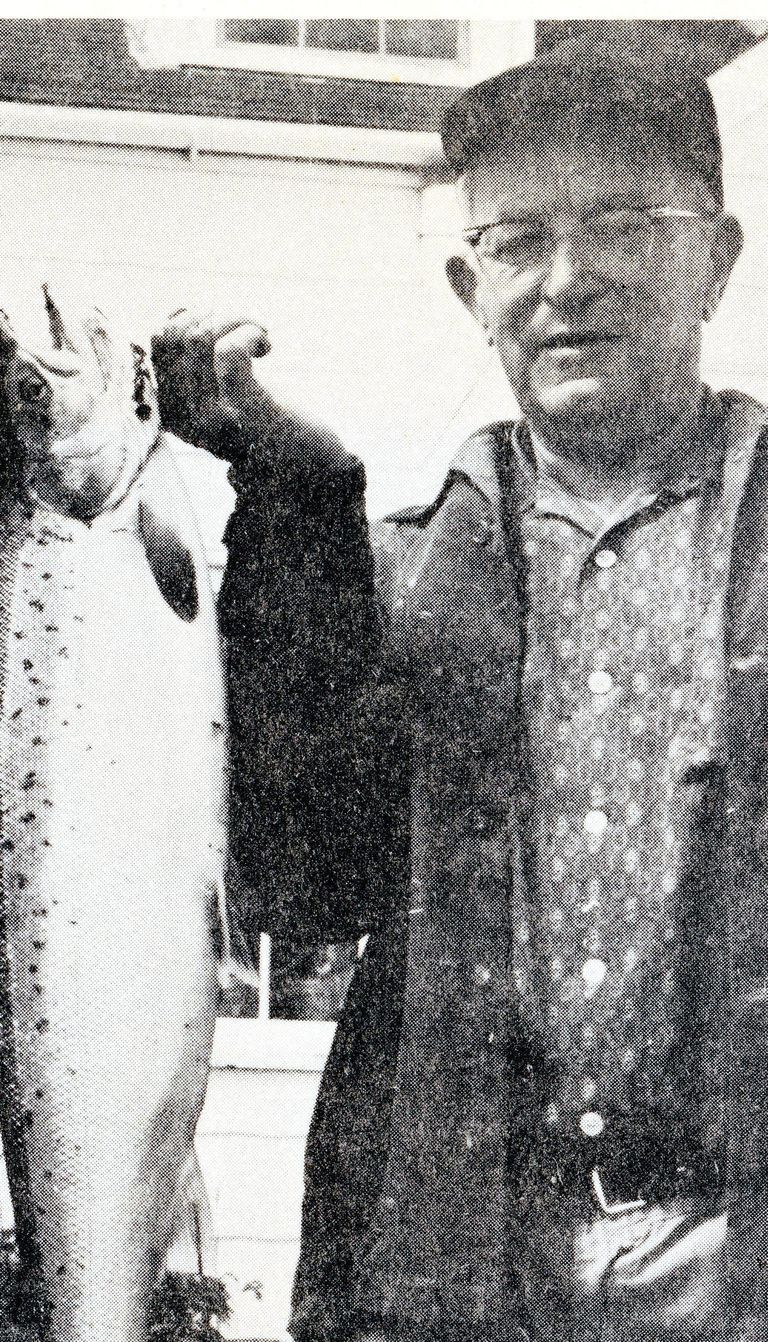          Ray Higgins and a Dennys River salmon
   