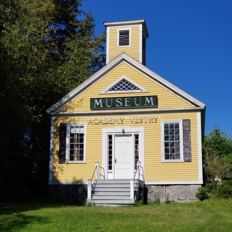          Dennysville Academy in 1846, the Congregational Vestry 1854, now the Academy/Vestry Museum
   