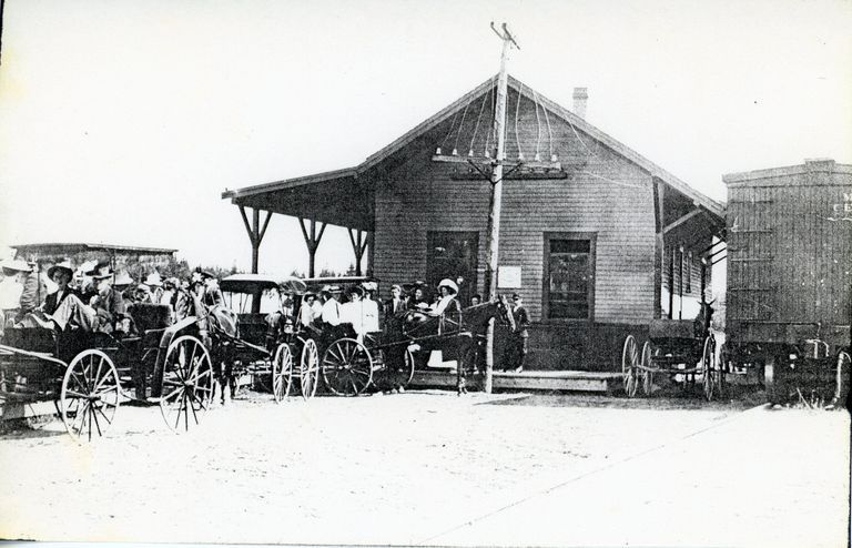          Maine Central Railroad Station, Milwaukee Road, Dennysville in the horse and buggy days.
   