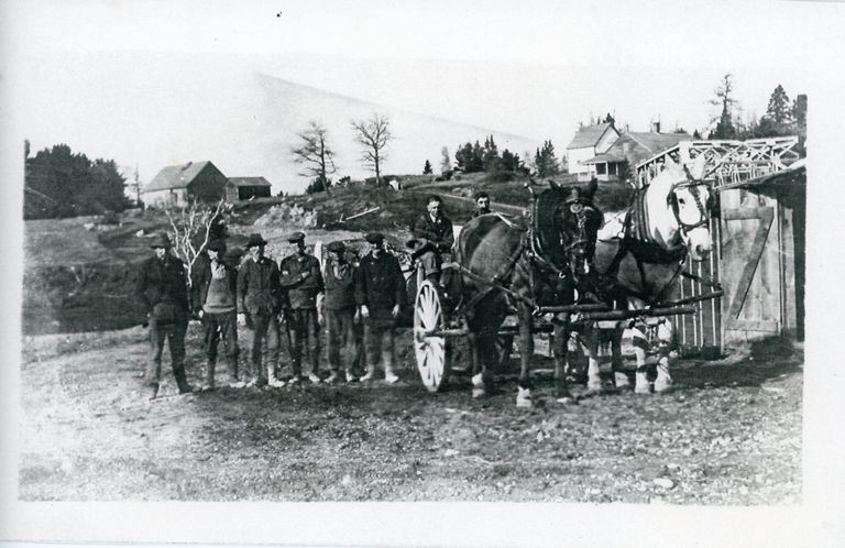          Bridge Construction Crew, Little Falls, Edmunds, Maine, 1926
   