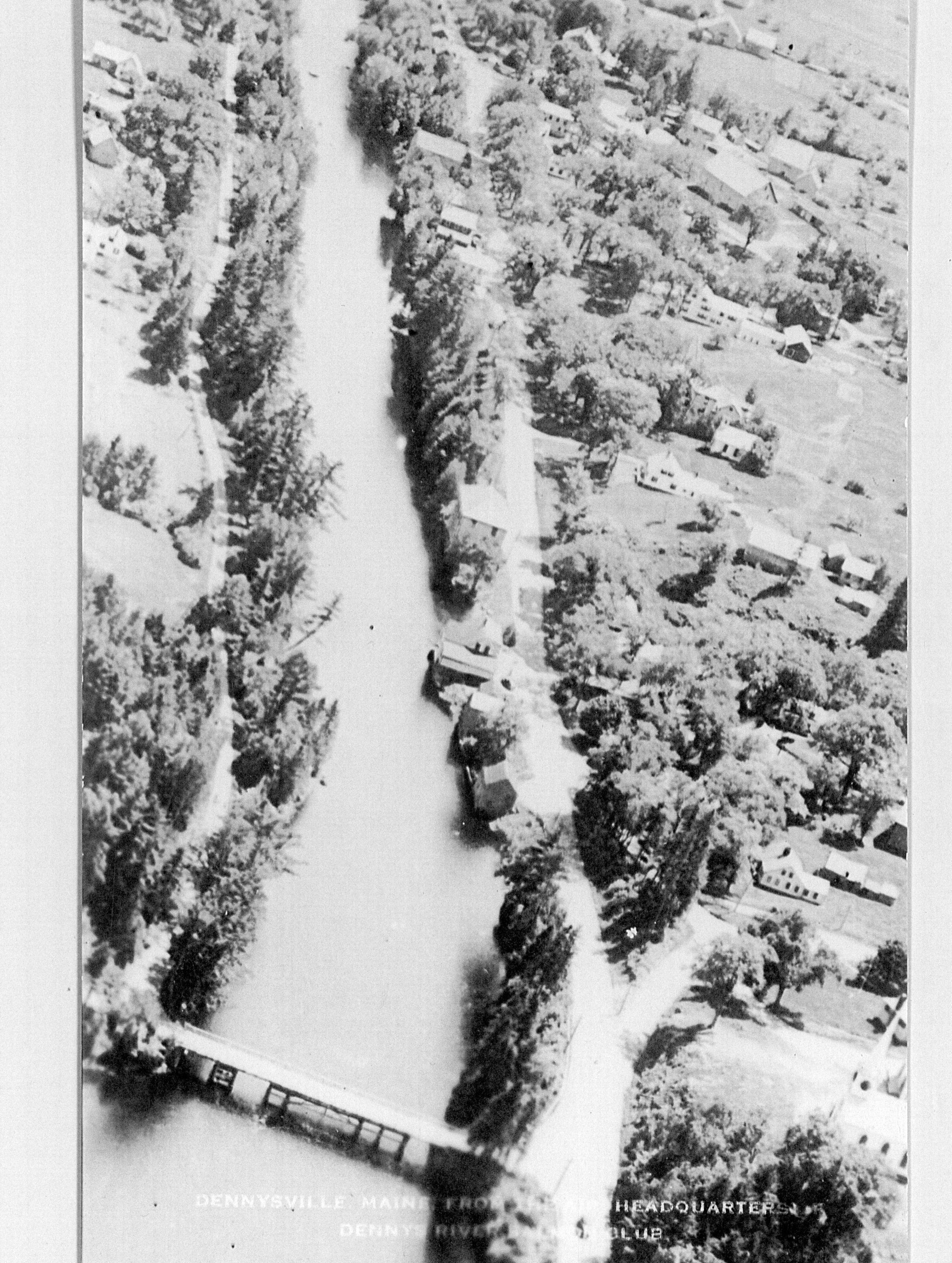 Aerial View of the Dennys River in the 1940's picture number 1