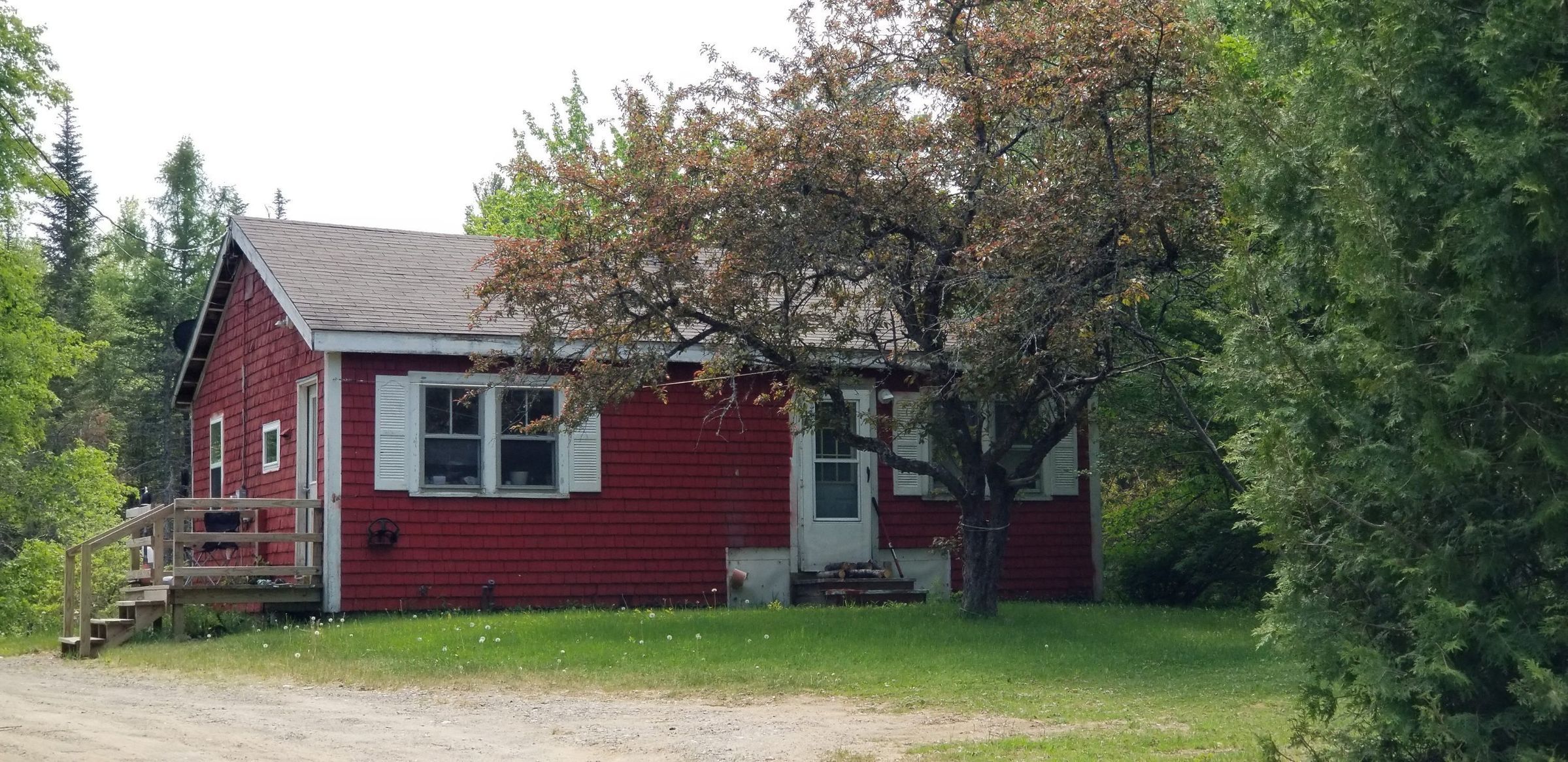 This small red house was the home of Leroy Marshall, and later Arthur Townshend, beside Route 86 in Edmunds, Maine.