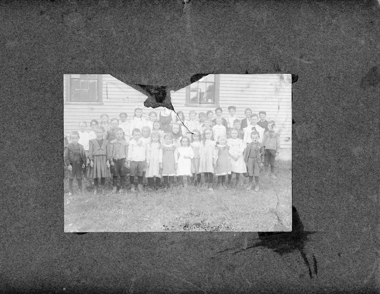          Children in front of the Lower Dennysville School, c. 1900
   