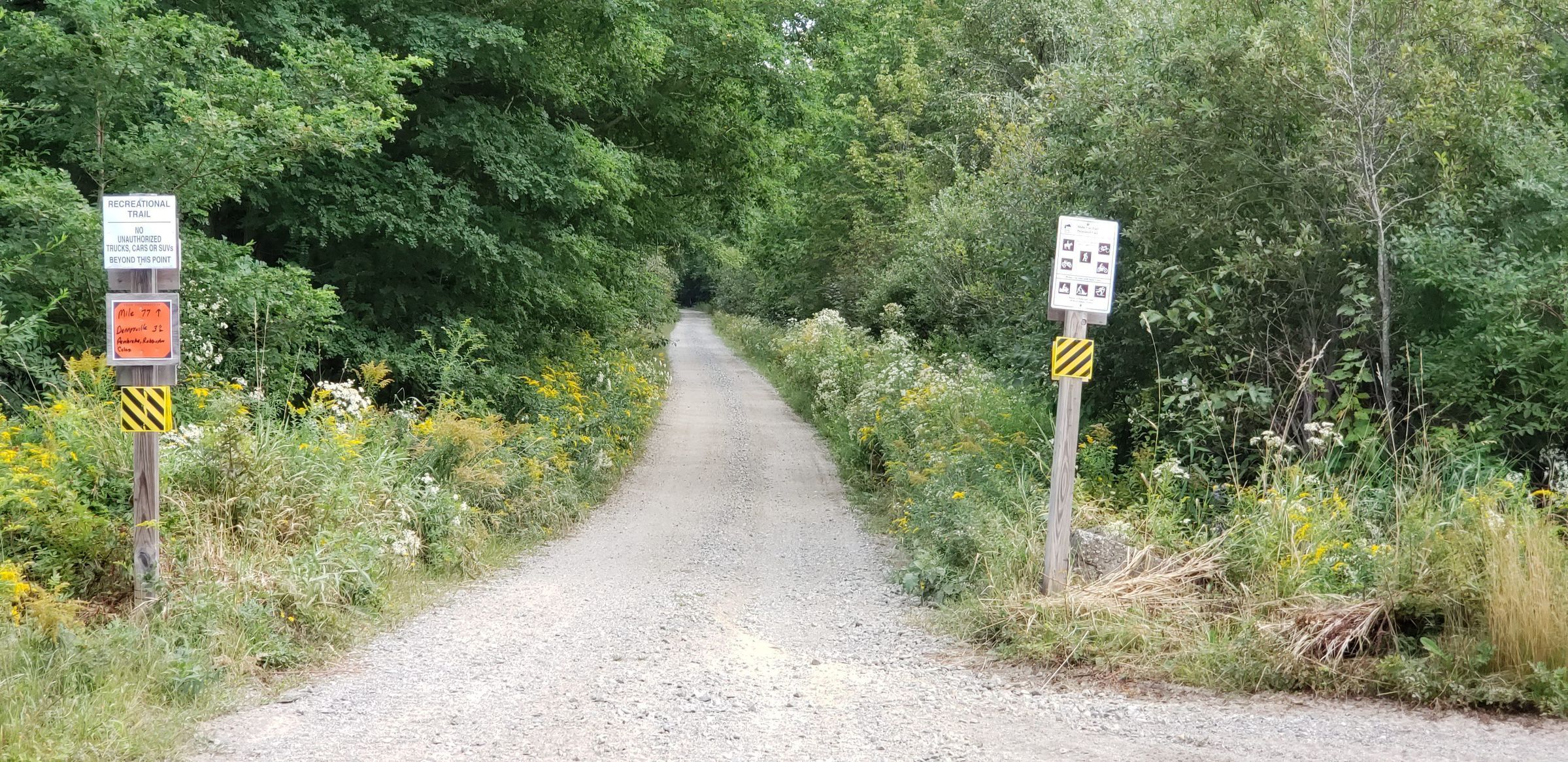 The Sunrise Trail at the Station Road Crossing in Marion, Maine