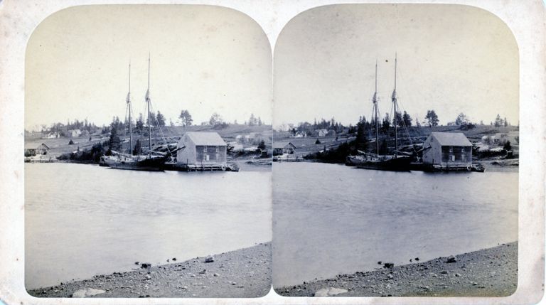          Schooner Spartel at Allen's Wharf, Edmunds, Maine
   