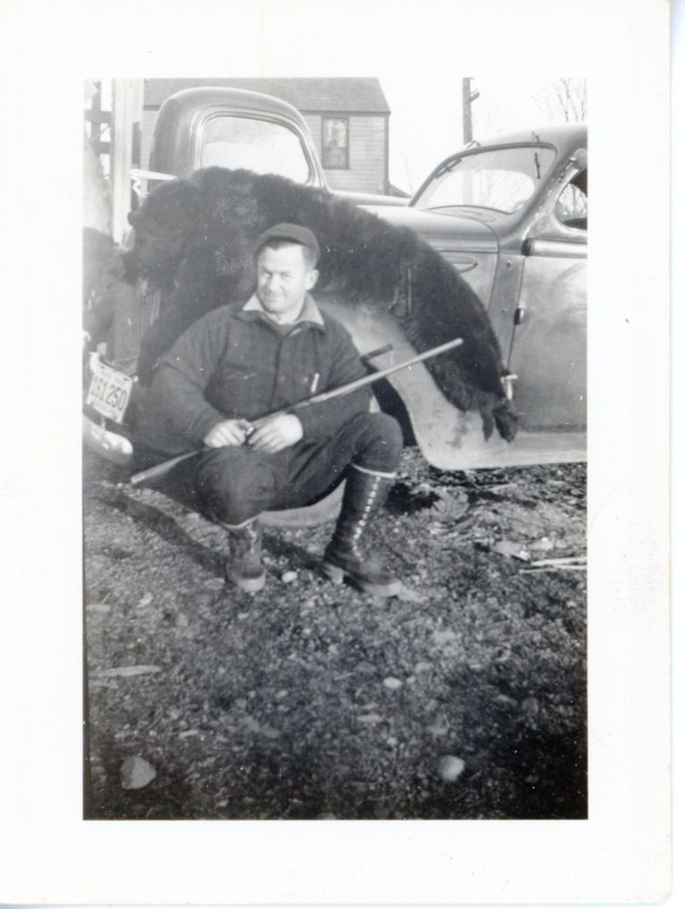          Glenn Sylvia with Bear Shot in Edmunds, Maine in 1943.
   