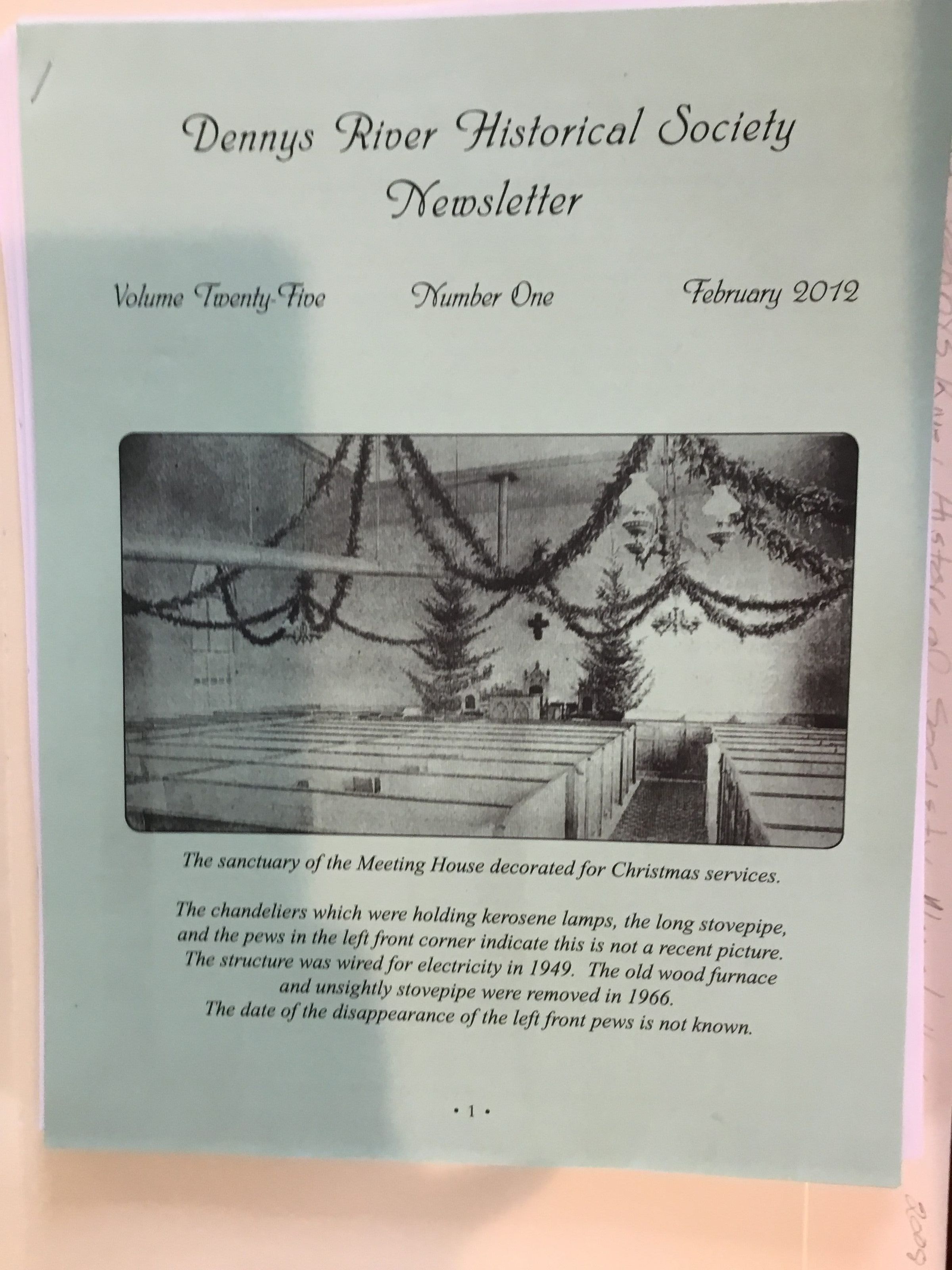 Dennys River Historical Society Miscellaneous Newsletter Issues picture number 1