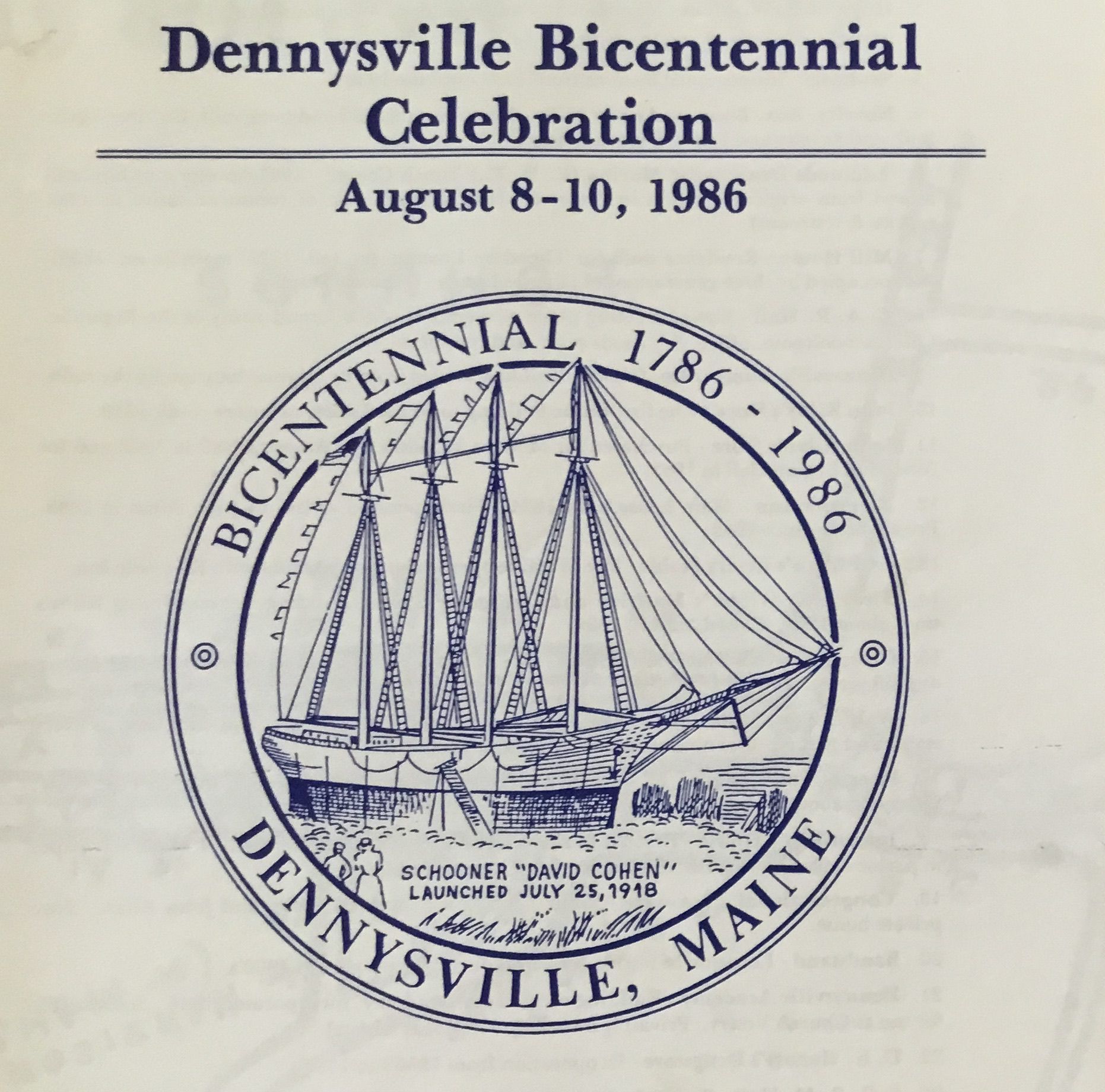 Dennysville Bicentennial Program.