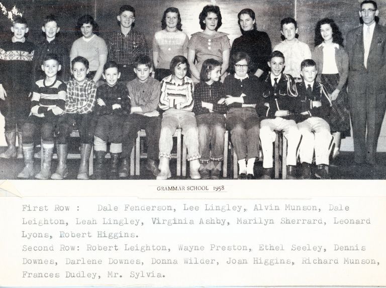          Dennysville Grammar School students in 1958
   