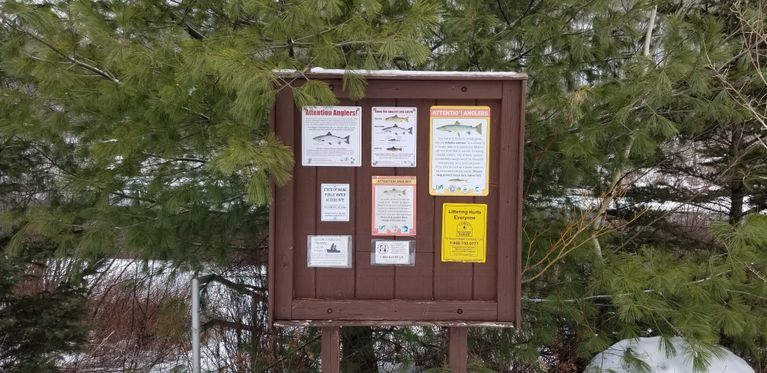          Dennys River Salmon Weir Signage, Dennysville, Maine
   