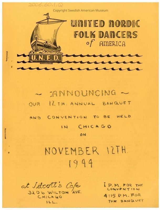 2006.60.1.Q PDF: A clickable PDF of the July-September 1944 United Nordic Folk Dancers' newsletter.