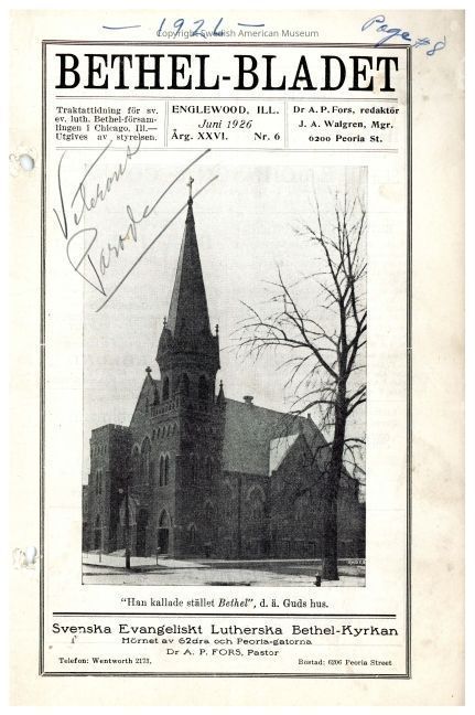 1994.95.4Y_PDF: A clickable PDF of the June 1926 edition of Bethel-Bladet.