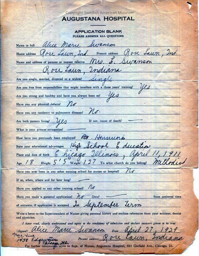 Augustana Hospital School of Nursing Collection